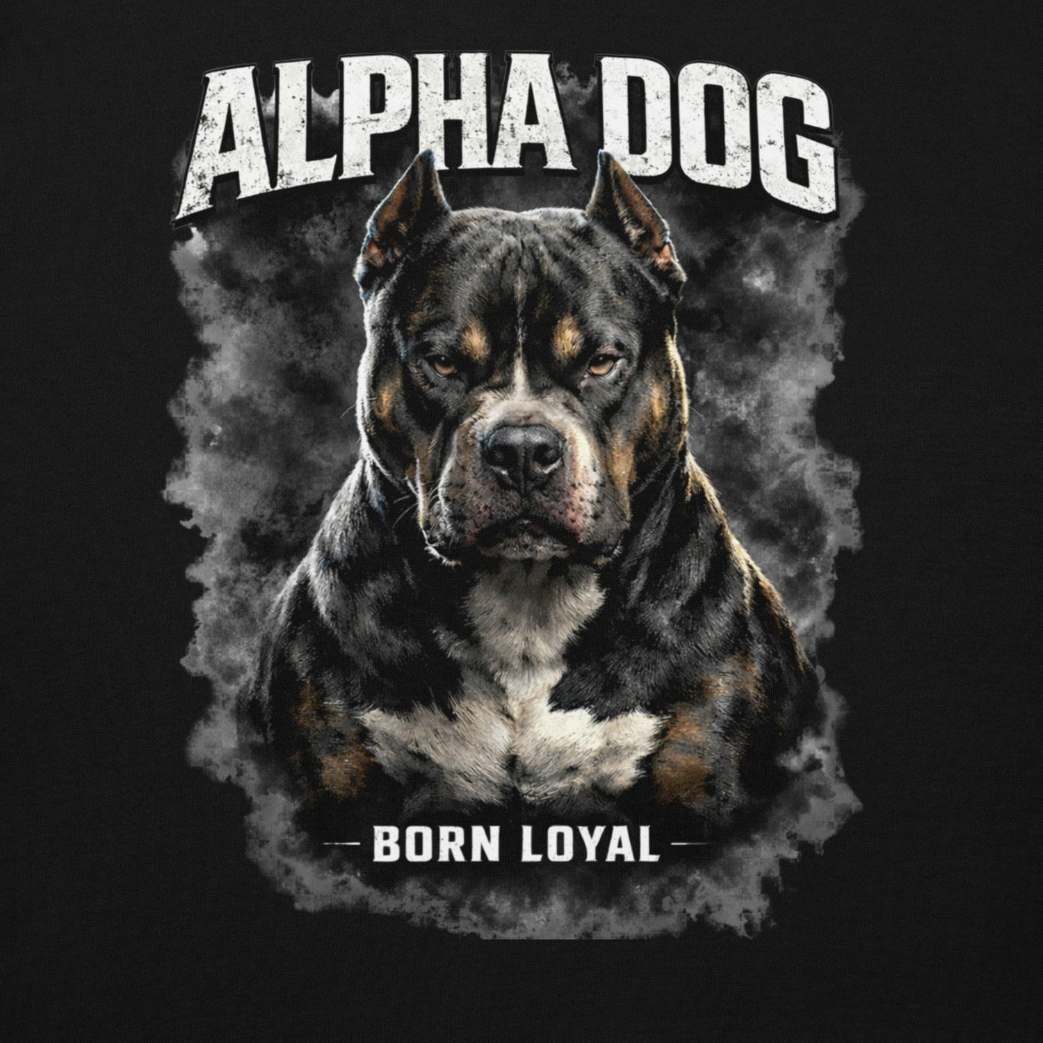 Alpha Dog pitbull graphic hoodie black streetwear born loyal design