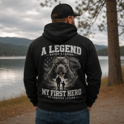 A Legend Raises A Legend Hoodie | My First Hero Dad Gift
