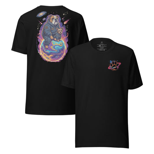 CosmoPets Galaxy Tee – AstroBulldog (Back Print Edition) 🐶🚀